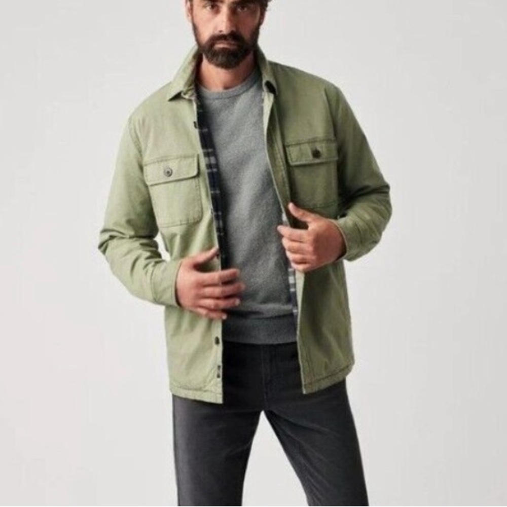 Faherty XXL blanket lined CPO jacket olive green